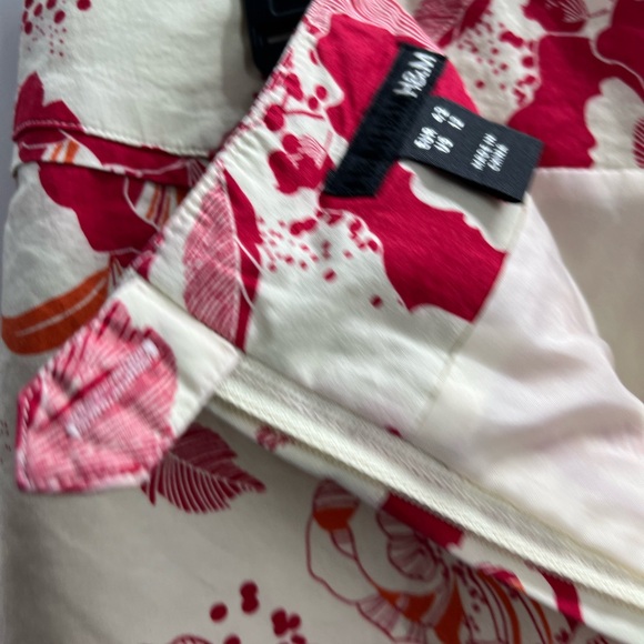 H&M A-Line Skirt Beige, Red, Orange With Lined Zipper Back Size 12 - Picture 5 of 7